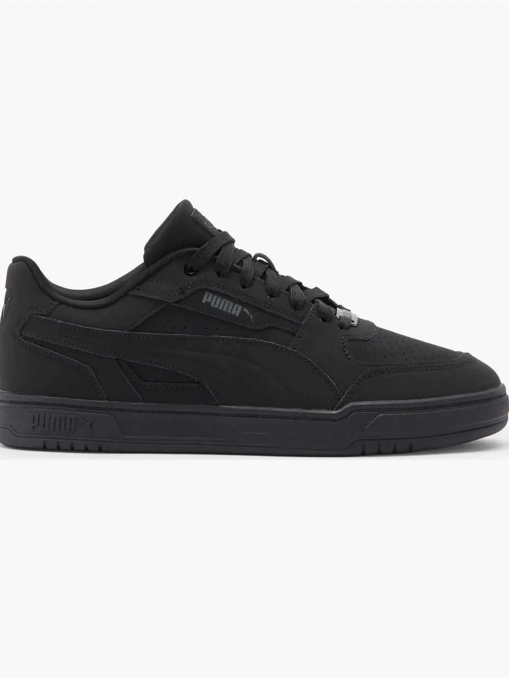 Puma Black Low-Top Leather-Style Casual Sneakers